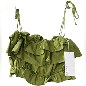 EUC NWT Reformation Ruskin Top size Small in Avocado Linen